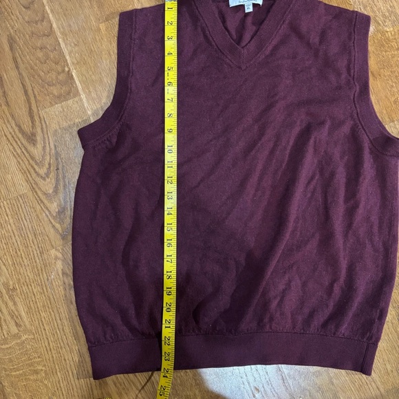 Turnbury Merino Wool Vest Men’s XL Burgundy Sleeveless Sweater - Picture 5 of 5